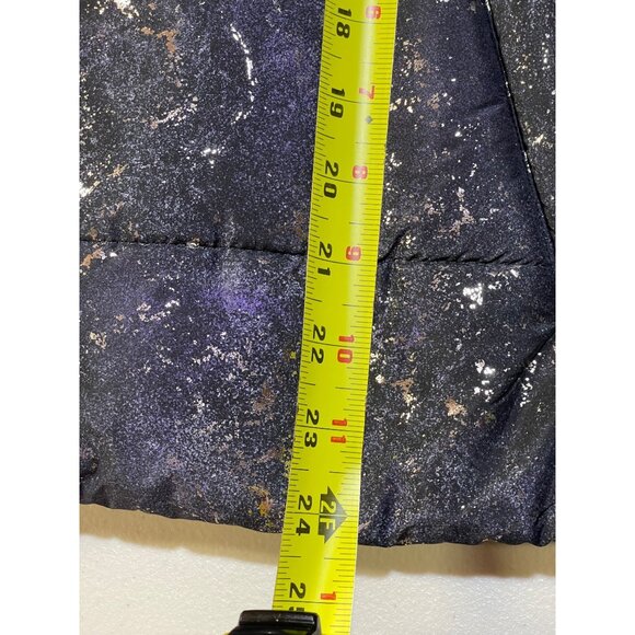 ID Ideology Womens Puffer Vest 1X Deep Black, purple with Speckle foil design - Picture 6 of 9